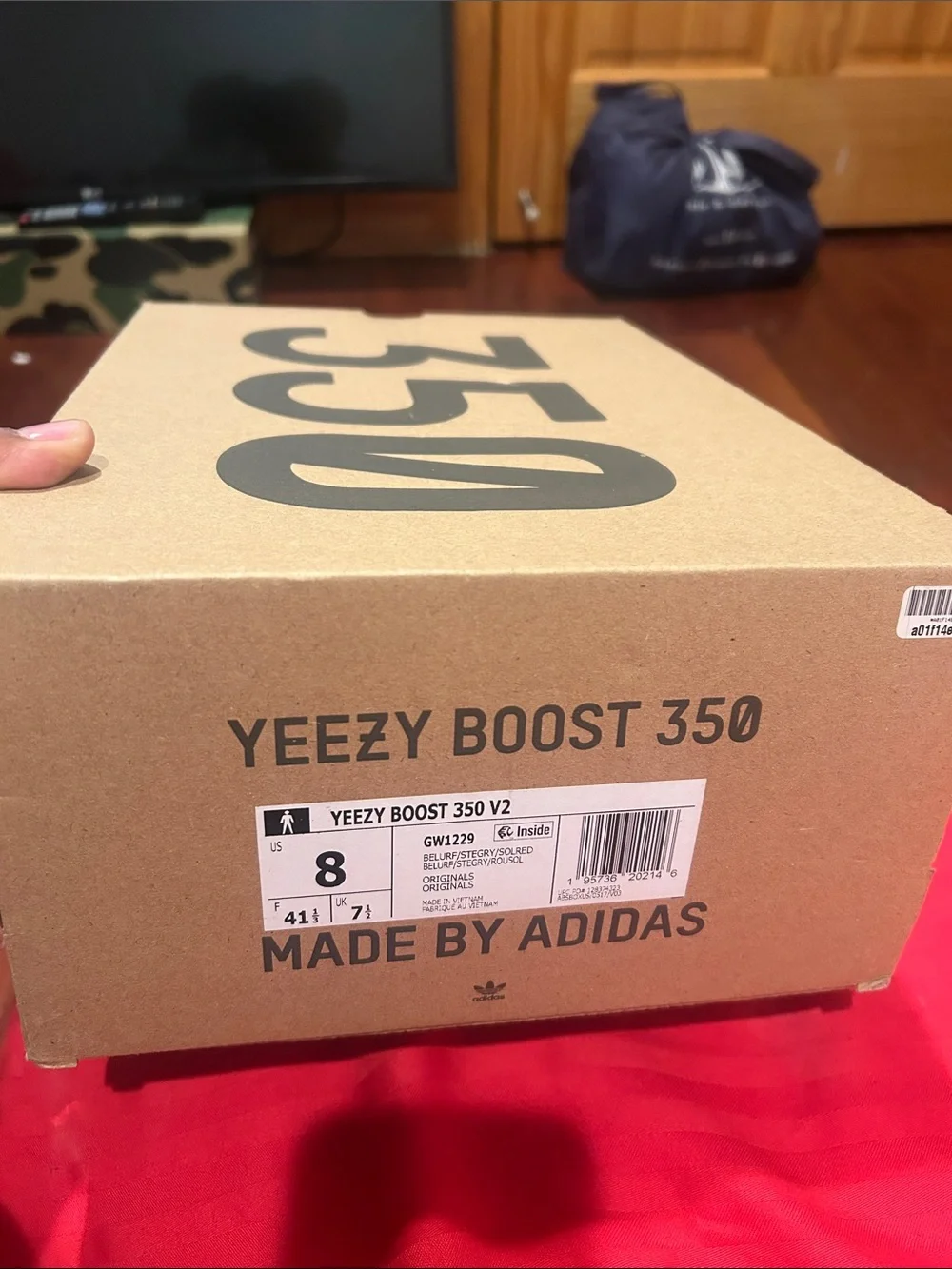 Yeezy 350 Cardboard Box in Tan with Black Print
